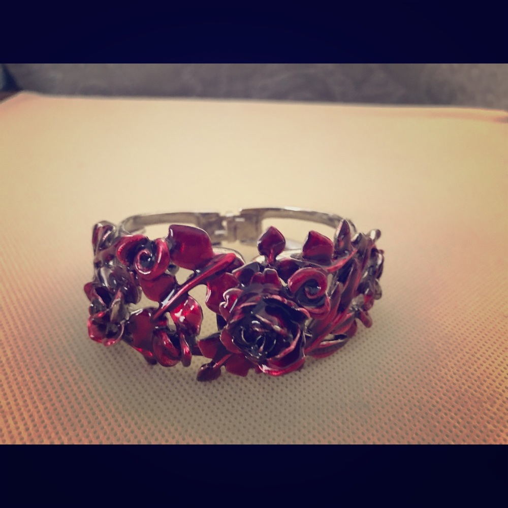 Oscar de la Renta Rose and Leaf Vine Bracelet